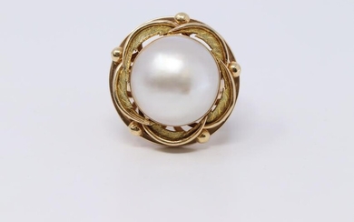 14KT Art Deco Pearl Ring