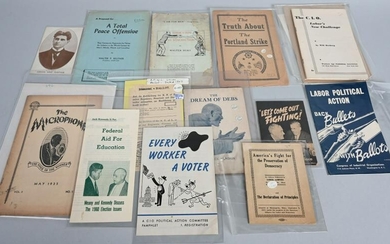 15 EARLY LABOR UNION RELATED BOOKLETS & PAMPHLETS