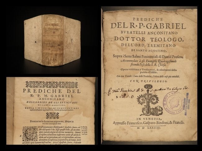 1574 Bible Sermons Italian Monk Gabriele Buratelli