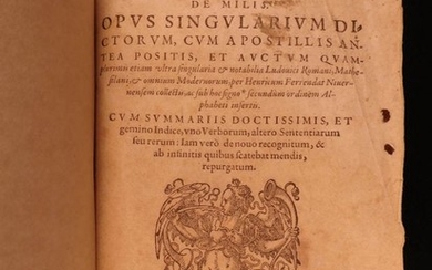 1581 ROMAN & Verona LAW Juris Civilis Milis Repertorium