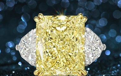 16.07-Carat Natural Fancy Yellow Diamond Ring, GIA Certified