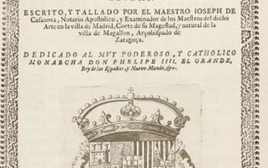 1650. BOOK: (WRITING-CALLIGRAPHY). CASANOVA, IOSEPH DE: FIRST PART...