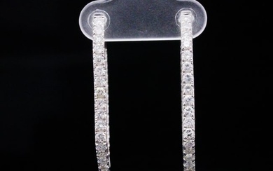 1.75ctw SI1-SI2/G-H Diamond and 14K White Gold Earrings