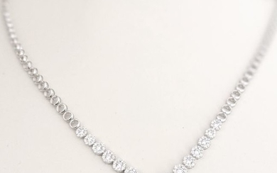 18 kt. White gold, 18kt White Gold - Necklace - 3.15 ct Diamond
