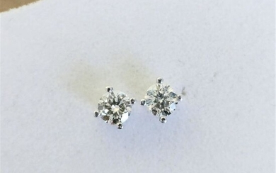 18 kt. White gold - Earrings - 0.33 ct Diamond