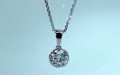 18 kt. White gold - Necklace with pendant - 0.70 ct Diamond