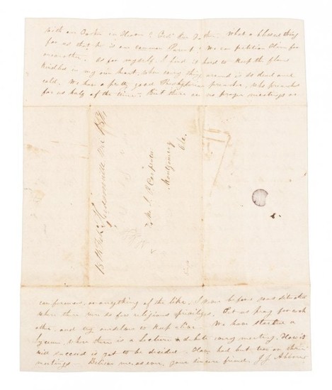 1846 Maine teacher letter on Mississippi slavery