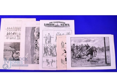 1874 on, Vintage Rugby Prints from English Periodicals (6): ...