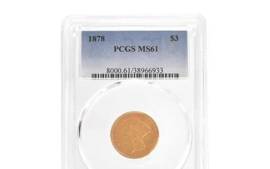 1878 Three Dollars Gold Coin