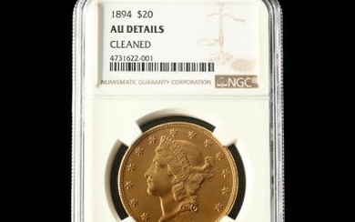 1894 $20 Liberty Head Gold Double Eagle, NGC AU Details, Cleaned