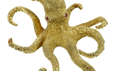 8kt. Octopus Brooch