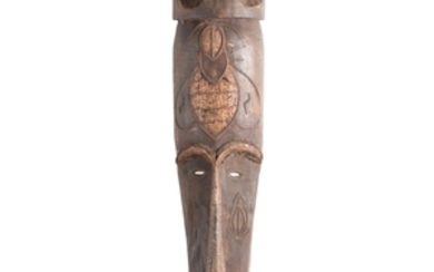 West African Wood and Metal Marka Style Mask