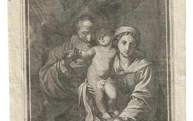 18th C Engraving Joseph Mary and Jesus