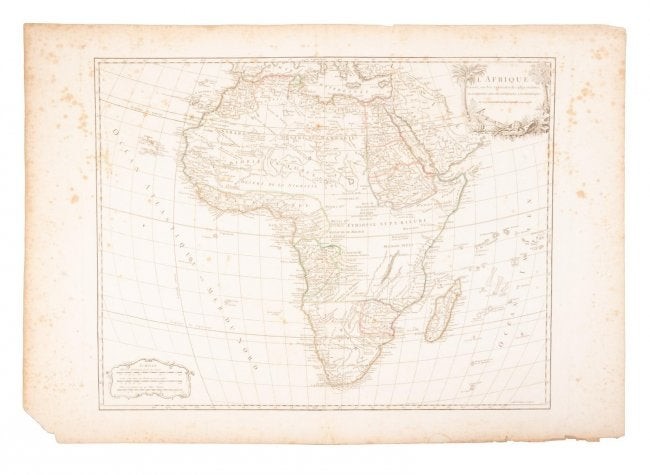18th c. map of Africa showing known kingdoms