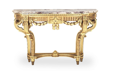 A French second half 19th century carved giltwood console table