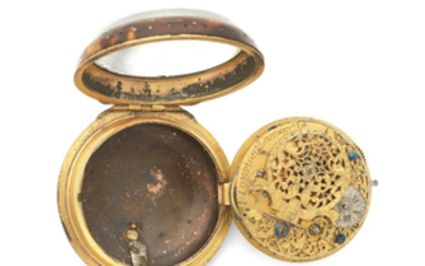 Thomas Tompion, London. A gilt metal, pique and tortoiseshell consular case pocket watch