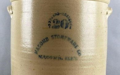 20 Gallon Macomb Stoneware Co. Salt Glaze Crock