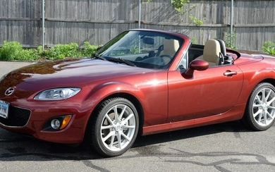 2012 Mazda MX5 Miata convertible, 4 cylinder, red with