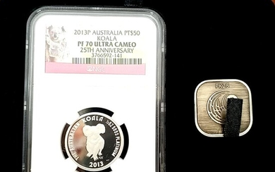 2013 P Australia 1/2 Ounce Platinum Koala NGCPF70