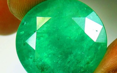 21.68 Ctw Natural Zambian Emerald Round Cut