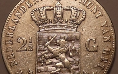 The Netherlands 2 1/2 Guilder or Rijksdaalder 1863 Willem III - Silver