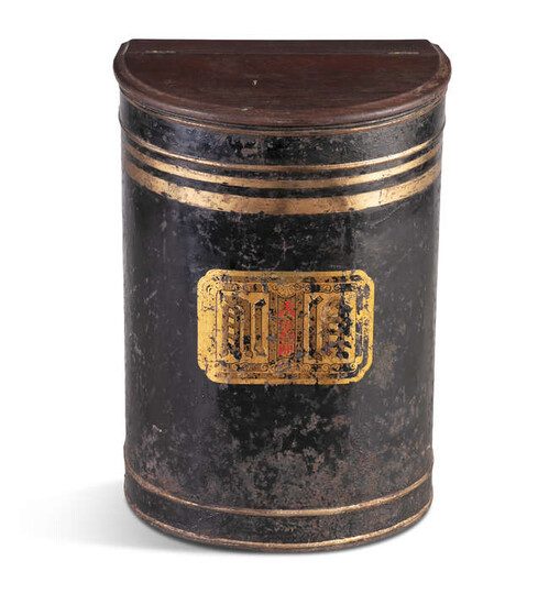 A EARLY 19TH CENTURY CHINESE TOLEWARE TEA BIN,...