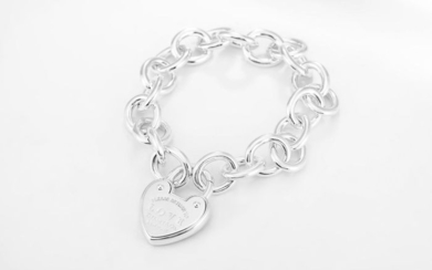 TIFFANY Heart-shaped Lock Tag Bracelet Silver - Bracelet