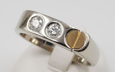 18 kt. White gold - Ring - 0.34 ct Diamond