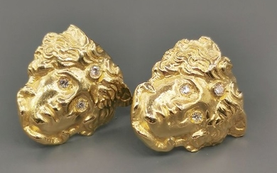 18 kt. Yellow gold - Earrings - 0.09 ct Diamond