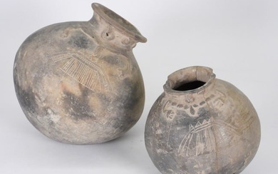 2PC Carchi Pre-Columbian Pottery Vessels