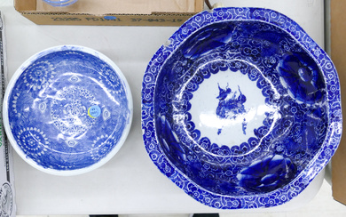 2pc Antique Japanese Arita Porcelain Bowls 7.5'' - 11''