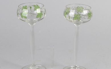 2x Jugendstil wine glasses, 1910
