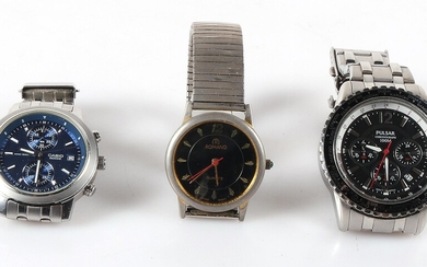3 Armbanduhren "Pulsar", "Casio", "Romano"
