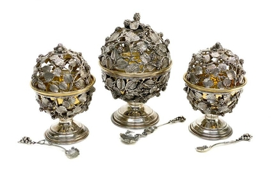 3 Piece Italian Sterling Silver Caviar Bowls