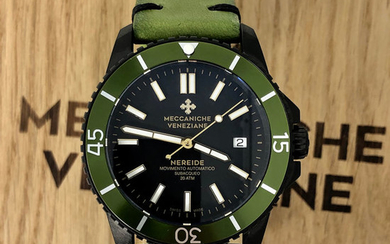 Meccaniche Veneziane - Automatic Diver Watch Nereide 3.0 Green Black PVD EXTRA Rubber Strap - 1202011 - Men - BRAND NEW