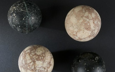 4 18th century marble spheres