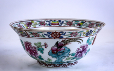 Chinese Porcelain Bowl, Bird/Flowers