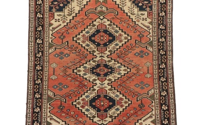 4'3 x 6'6 Hand-Knotted Persian Hamadan Area Rug