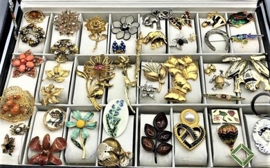 [47] Assorted Costume Jewelry Brooches - Large Variety