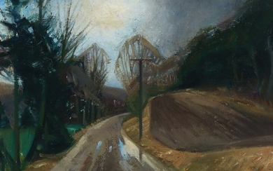 Erik Raadal: Landscape. Signed and dated E. R. 34. Oil on canvas. 75×75 cm.