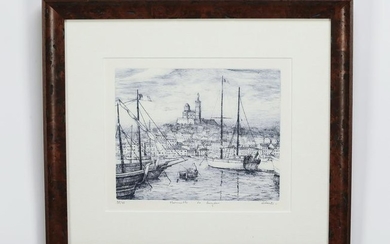 Patrick Ciuti signed French lithograph of Marseille