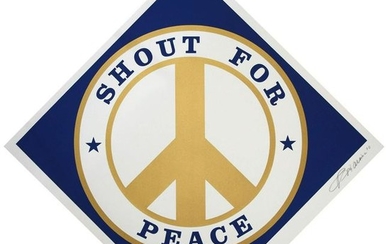 Robert Indiana Shout for Peace (Blue/Gold)