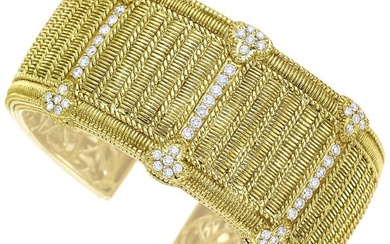 55301: Judith Ripka Diamond, Gold Bracelet Stones: Fu