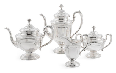 An American sterling silver four piece tea and coffee set