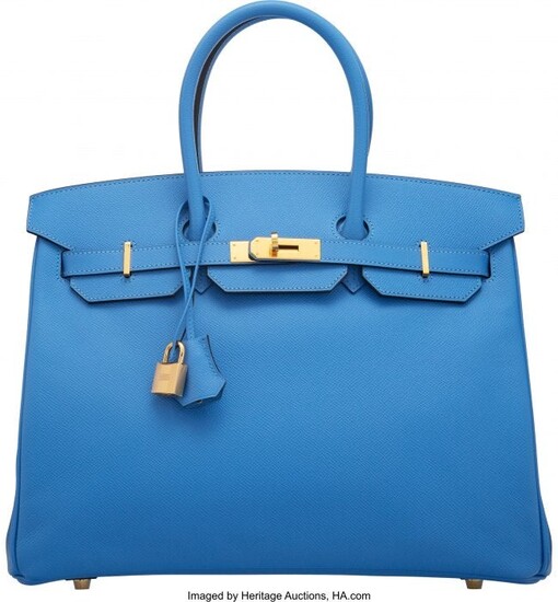 58001: Hermès 35cm Blue Paradise Epsom Leather B