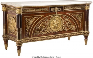 61001: A French Gilt Bronze-Mounted Mahogany Commode à