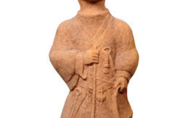 A very large Sichuan pottery figure of a farmer