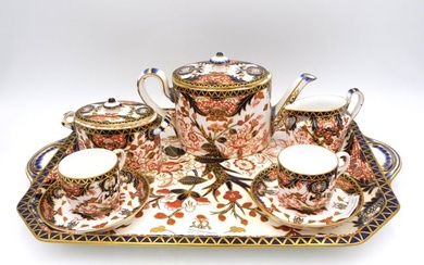 (8) piece Royal Crown Derby porcelain tea set