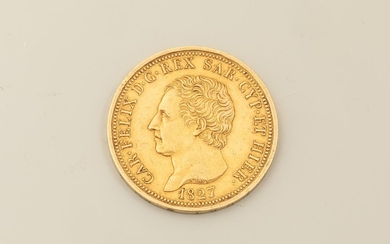 80 pound gold coin, 1827, Car Felix DG...