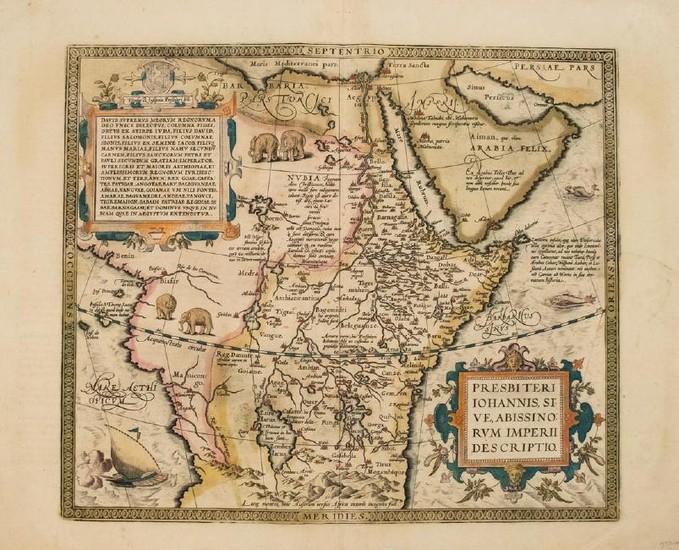 1592 Ortelius Map of Central Africa -- Presbiteri